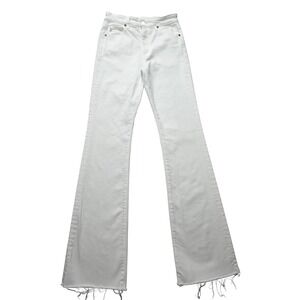 AG Alexxis Boot Jeans Womens 27R White High Rise Bootcut Raw Hem Stretch 27x31